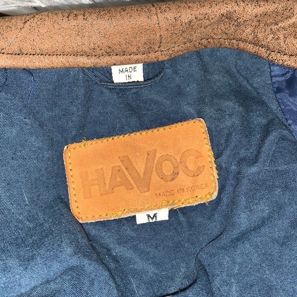 VINTAGE HaVoc long oversized denim/leather coat - Picture 11 of 12